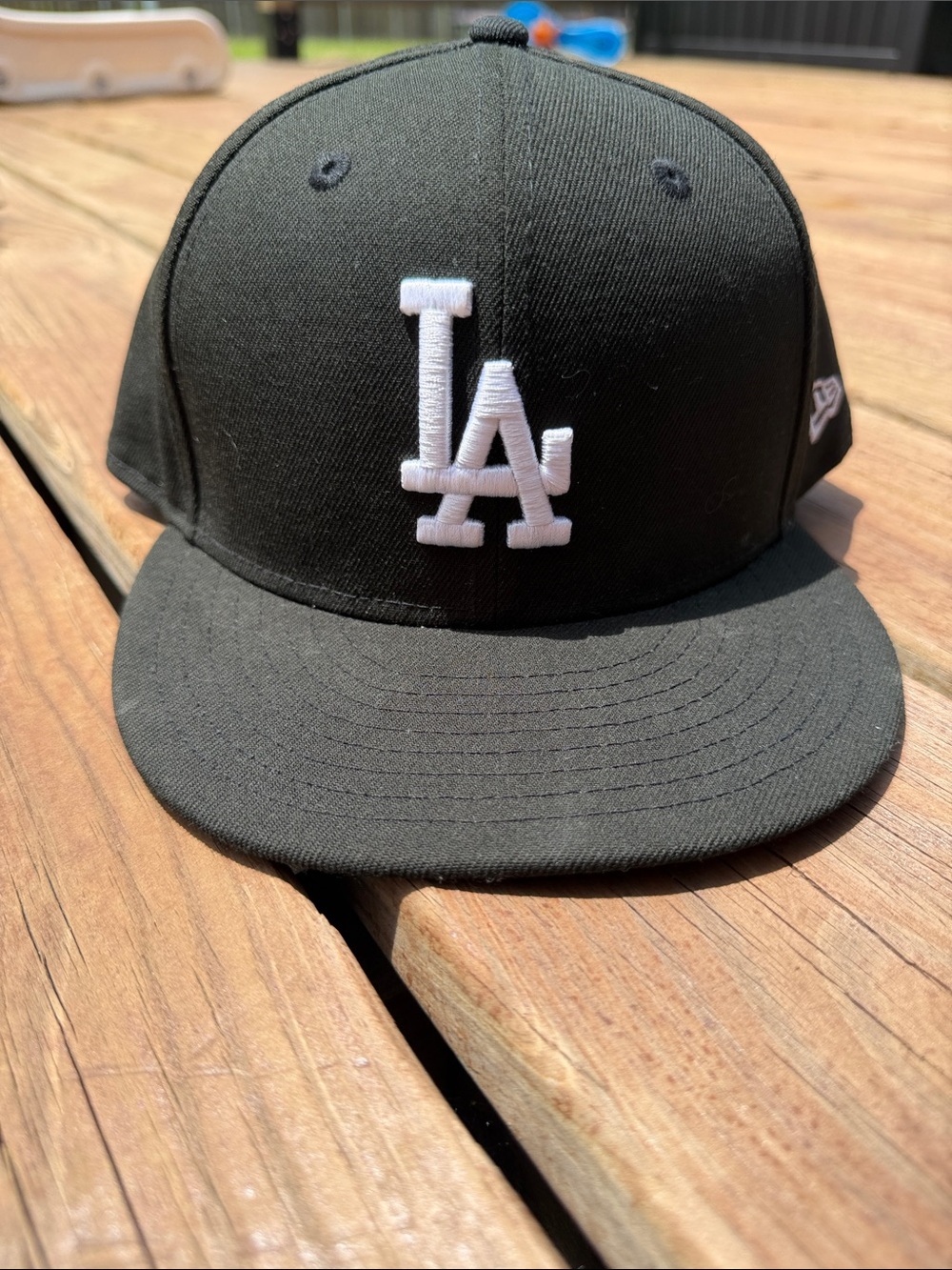 New Era  Black LA Dodgers Cap with White Logo SnapBack